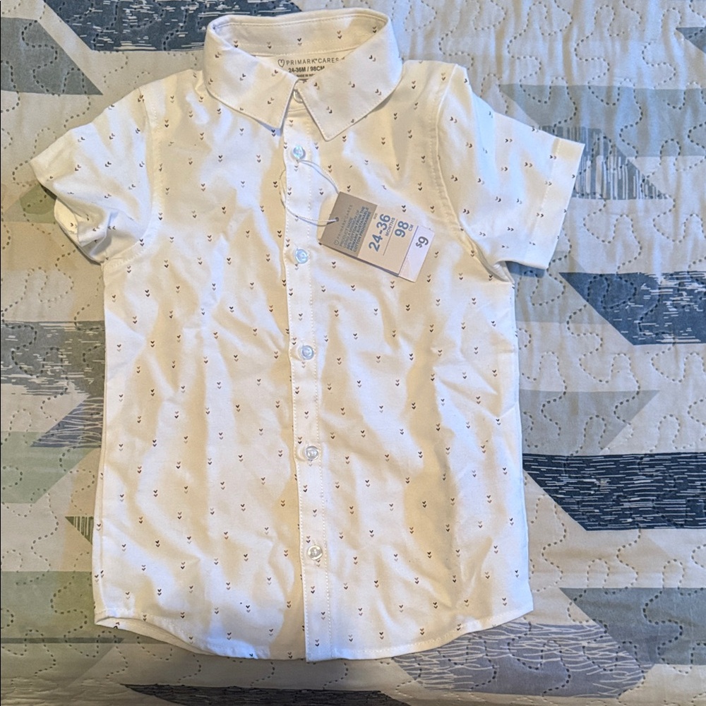 Cat & Jack White Short Sleeve Button Down Shirt